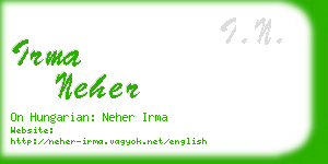 irma neher business card